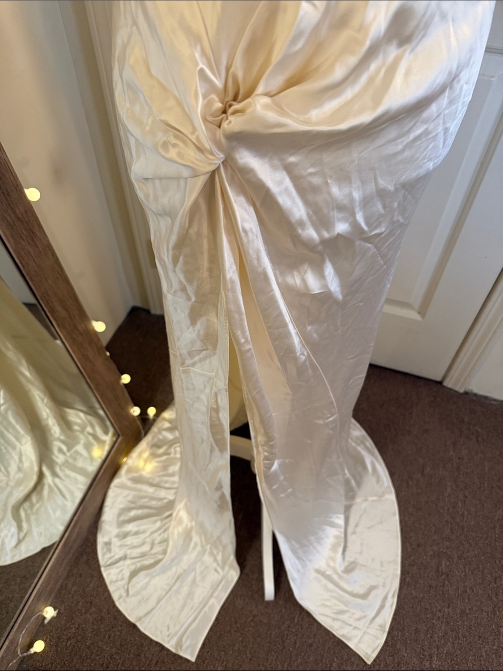 Ronny Kobo Samra Satin Twist-Halter Column Gown - Picture 10 of 15